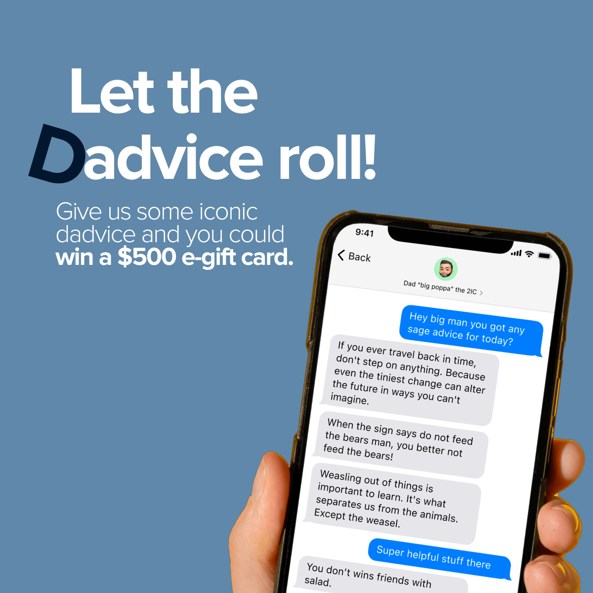 Let the Dadsive roll mobile banner